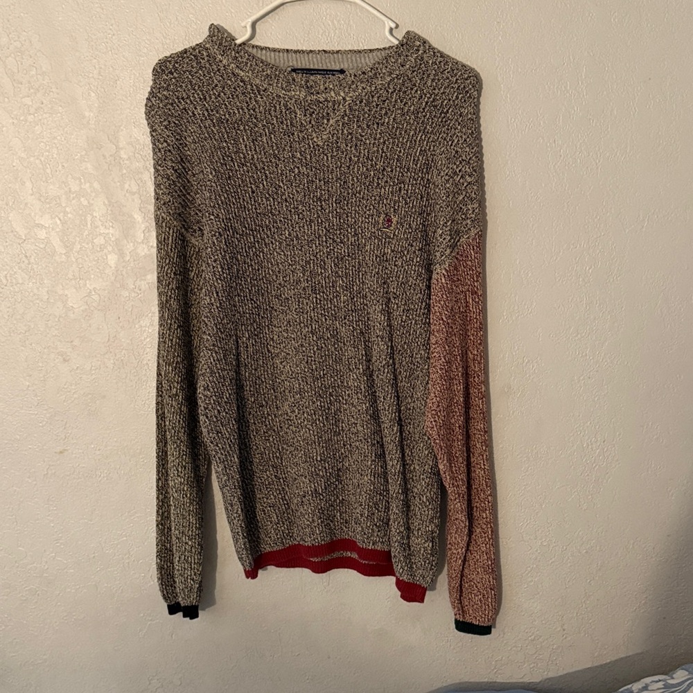 Tommy Hilfiger Black and Red Crewneck Sweater
